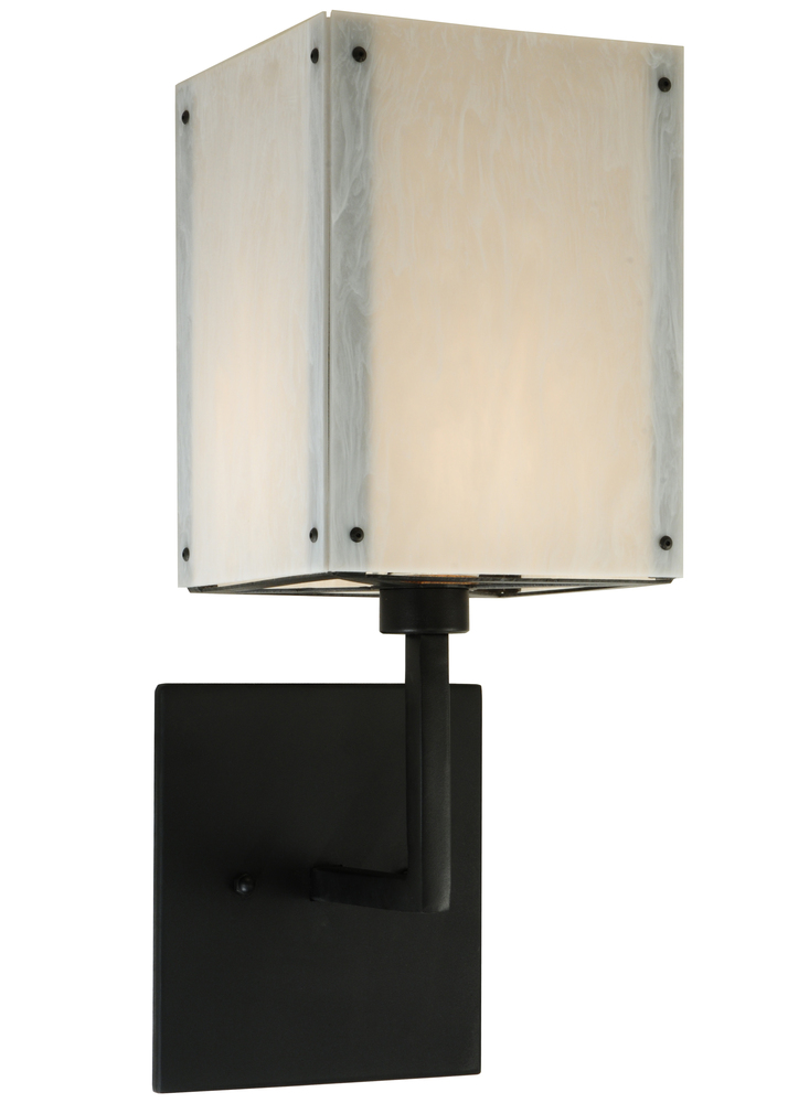 8&#34;W Kesara White Alabaster Wall Sconce