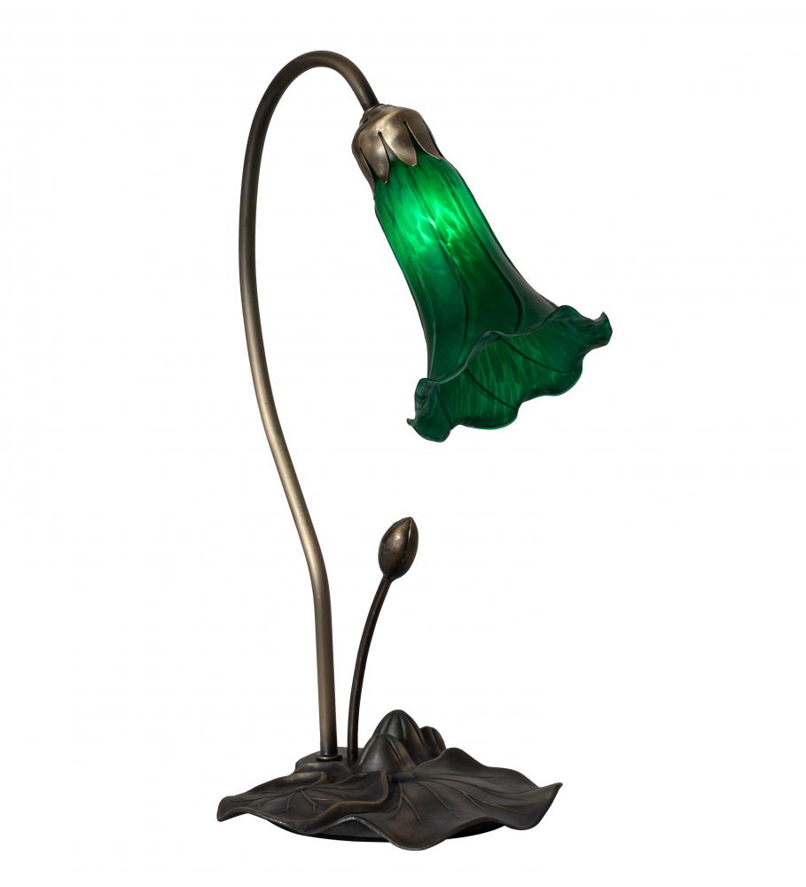 16&#34; High Green Tiffany Pond Lily Accent Lamp