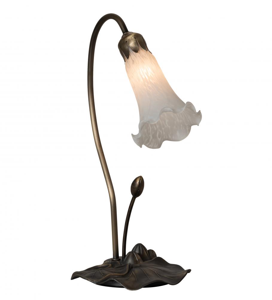 16&#34; High White Tiffany Pond Lily Accent Lamp