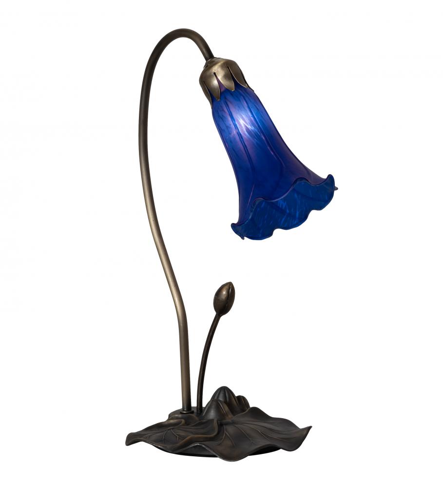 16&#34; High Blue Tiffany Pond Lily Accent Lamp