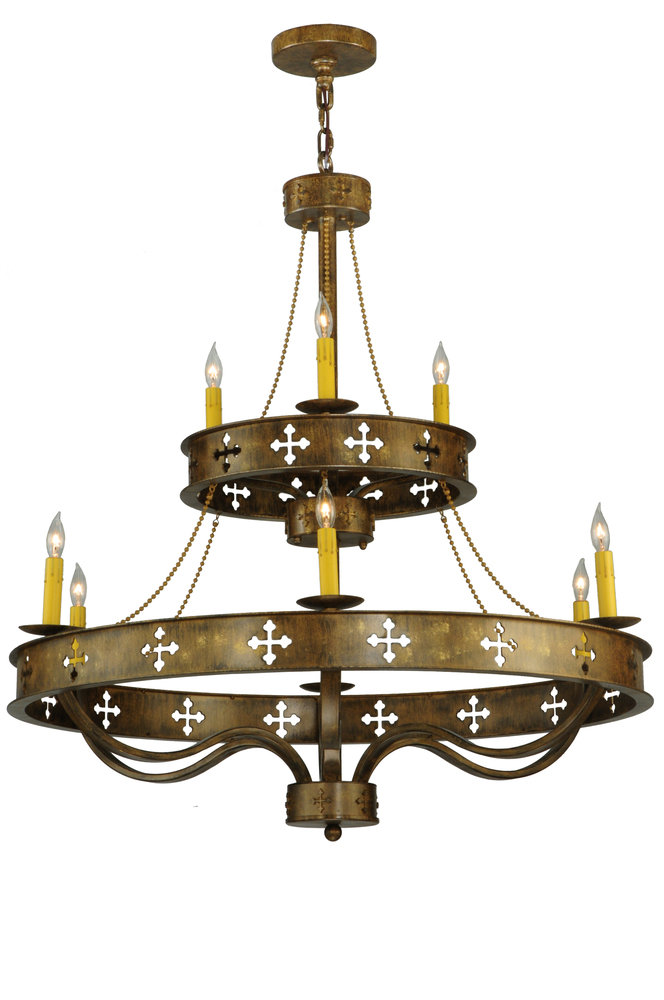 37.5&#34;W Byzantine 9 LT Two Tier Chandelier