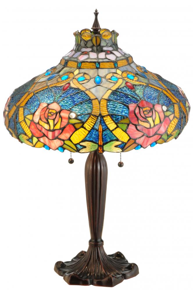 26&#34;H Dragonfly Rose Table Lamp