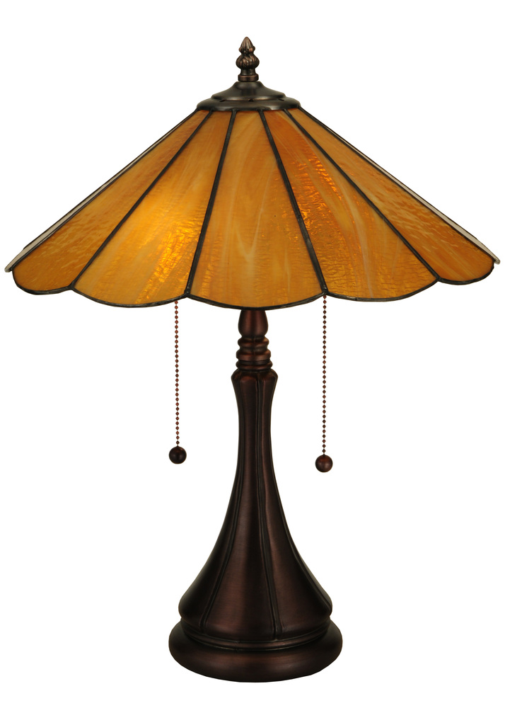 20.25&#34;H Panel Honey Amber Table Lamp