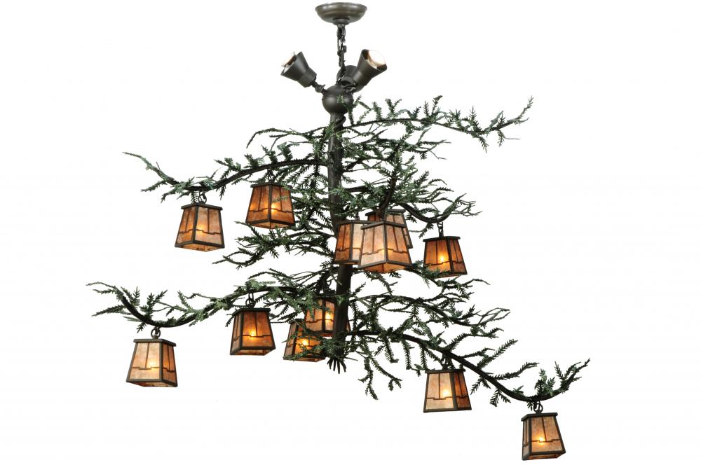 48&#34;W Pine Branch Valley View 12 LT W/Uplights Chandelier