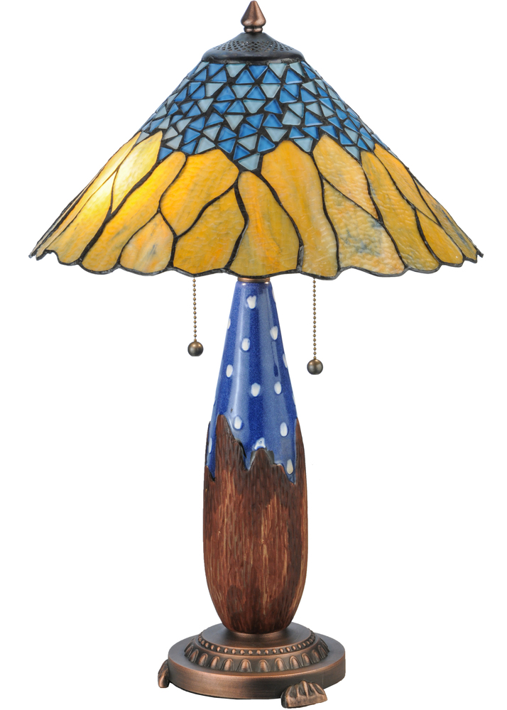 24.5&#34;H Cristal Azul Table Lamp