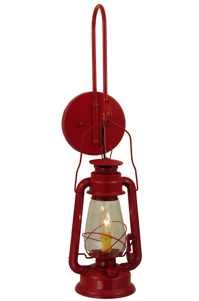 7&#34;W Miners Lantern Red Wall Sconce