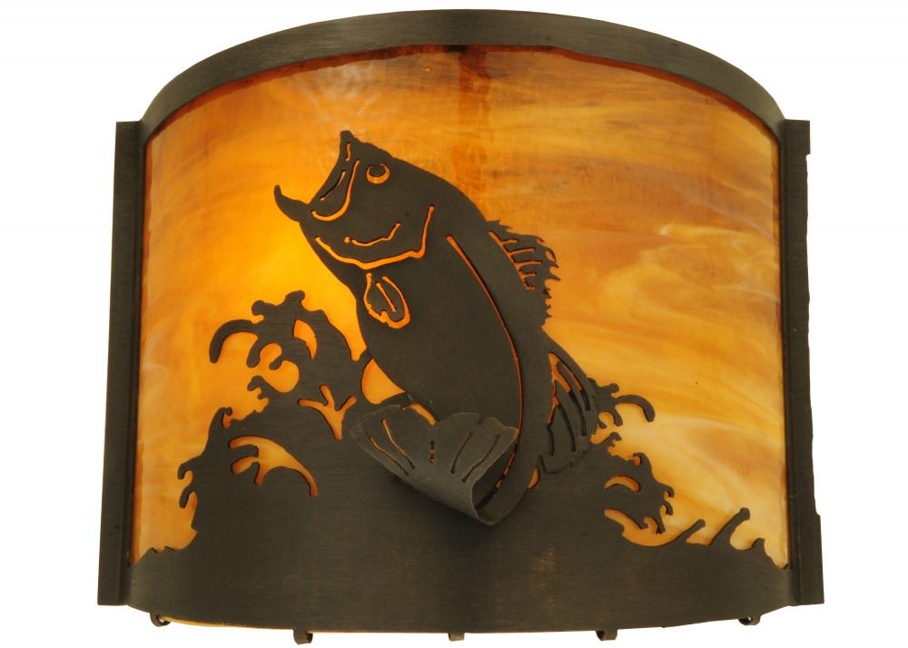 11.25&#34;W Leaping Bass Wall Sconce