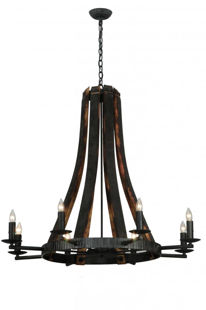 42&#34; Wide Barrel Stave Madera 8 Light Chandelier