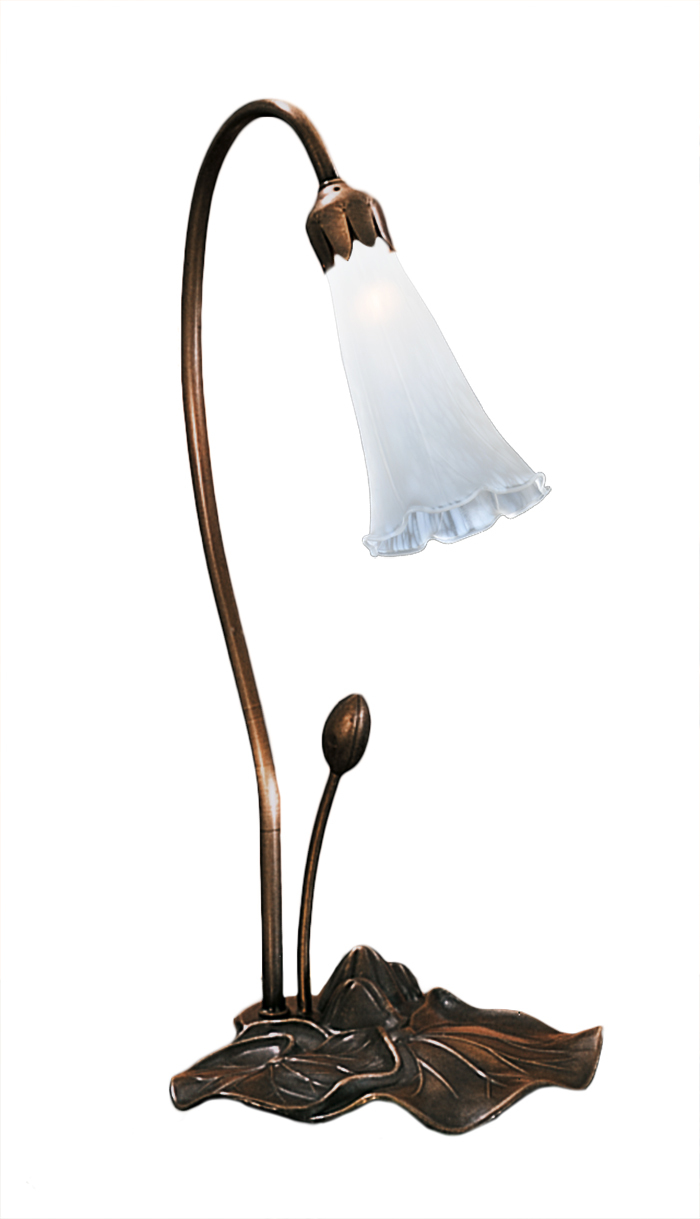 16&#34; High White Pond Lily Accent Lamp