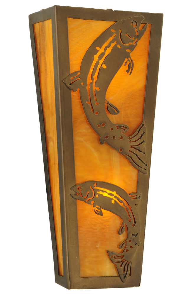 5&#34; Wide Leaping Trout Wall Sconce