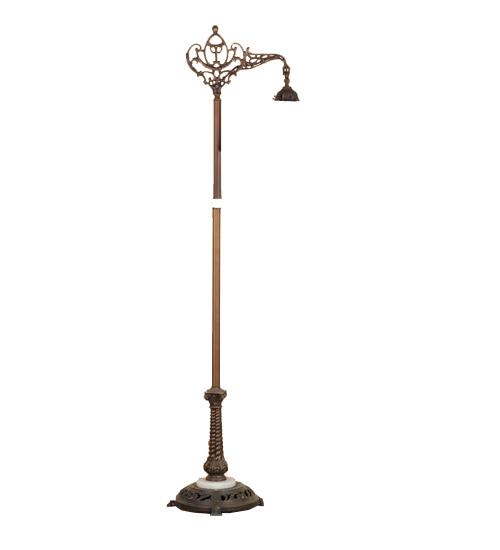 59&#34;H Mahogany Bronze 1 LT Bridge Arm Floor Base