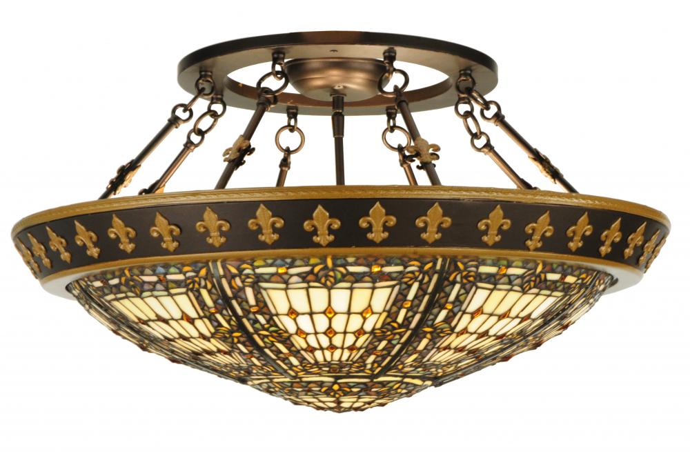 28&#34;W Fleur-de-lis Semi-Flushmount