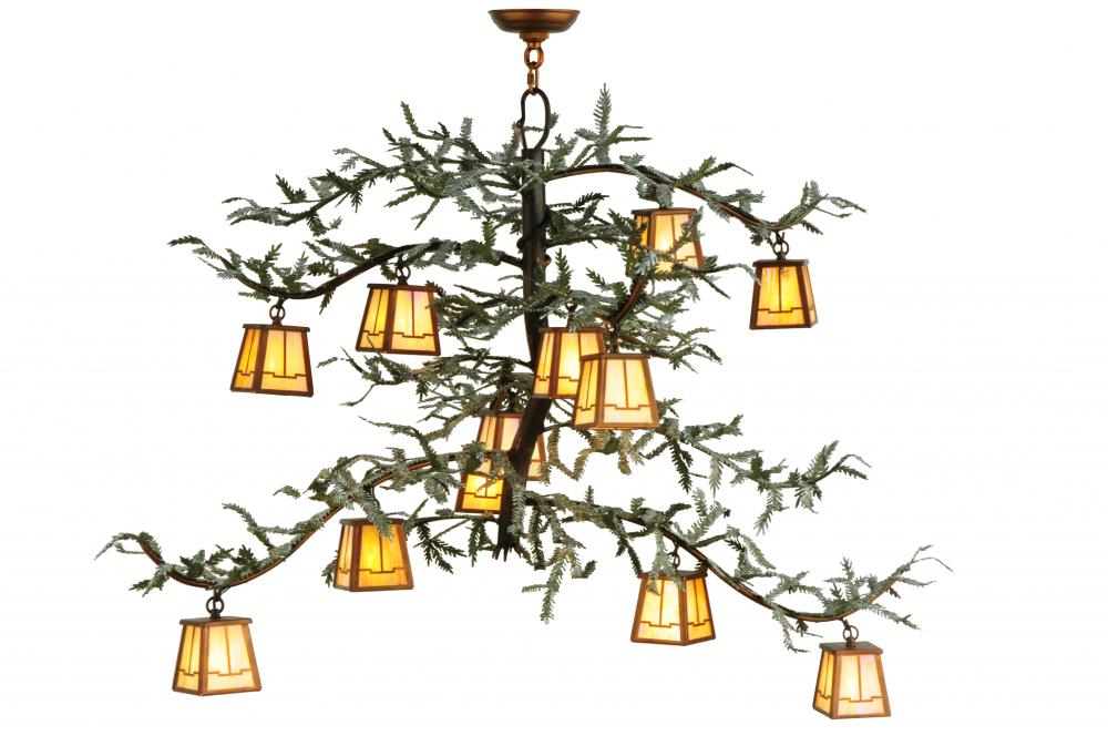 52&#34;W Pine Branch Valley View 12 LT Chandelier