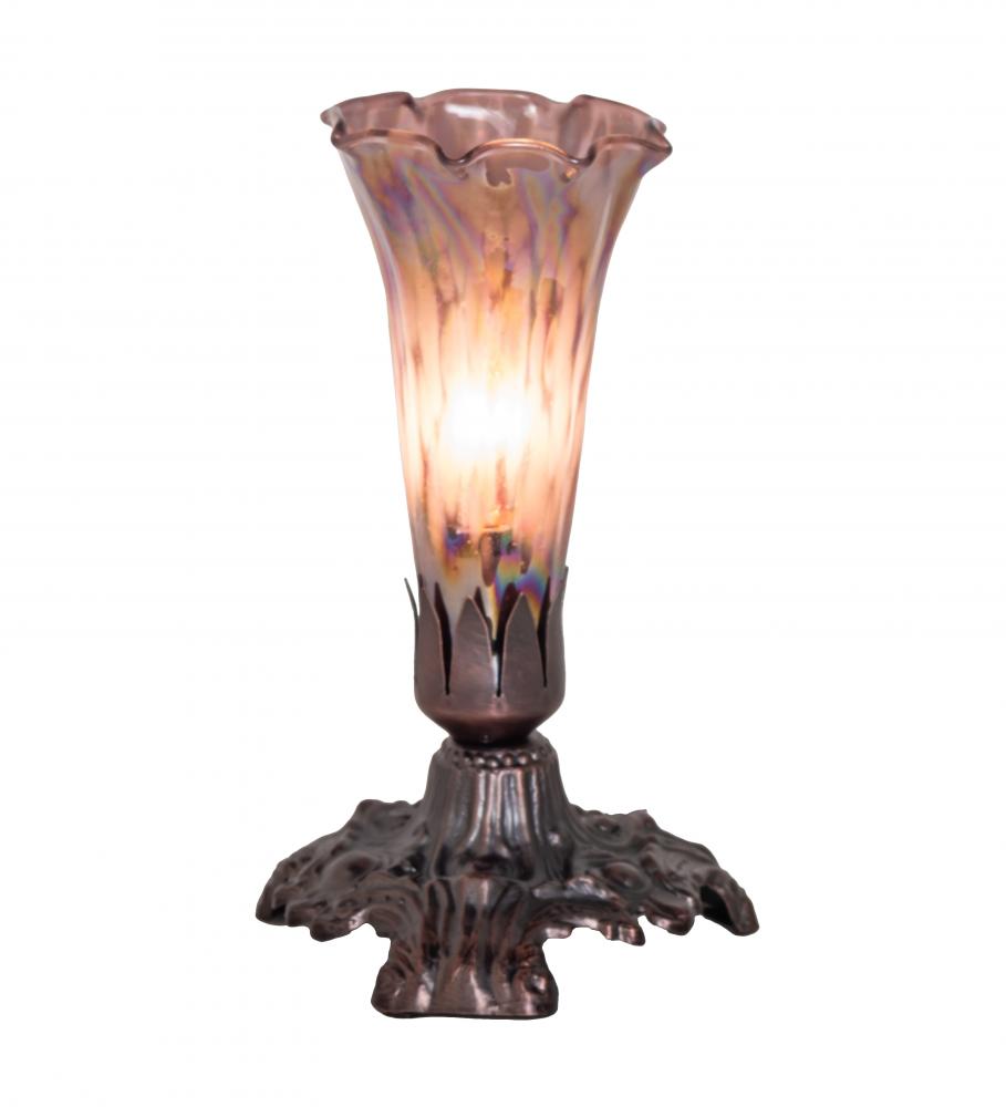 7&#34; High Purple Iridescent Pond Lily Mini Lamp