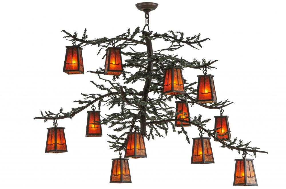 53&#34;W Pine Branch Valley View 12 LT Chandelier