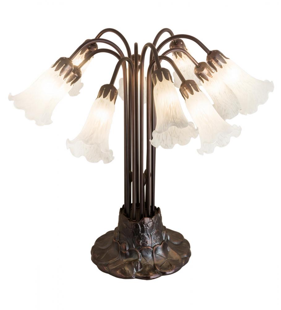 22&#34;H White Pond Lily 10 LT Table Lamp