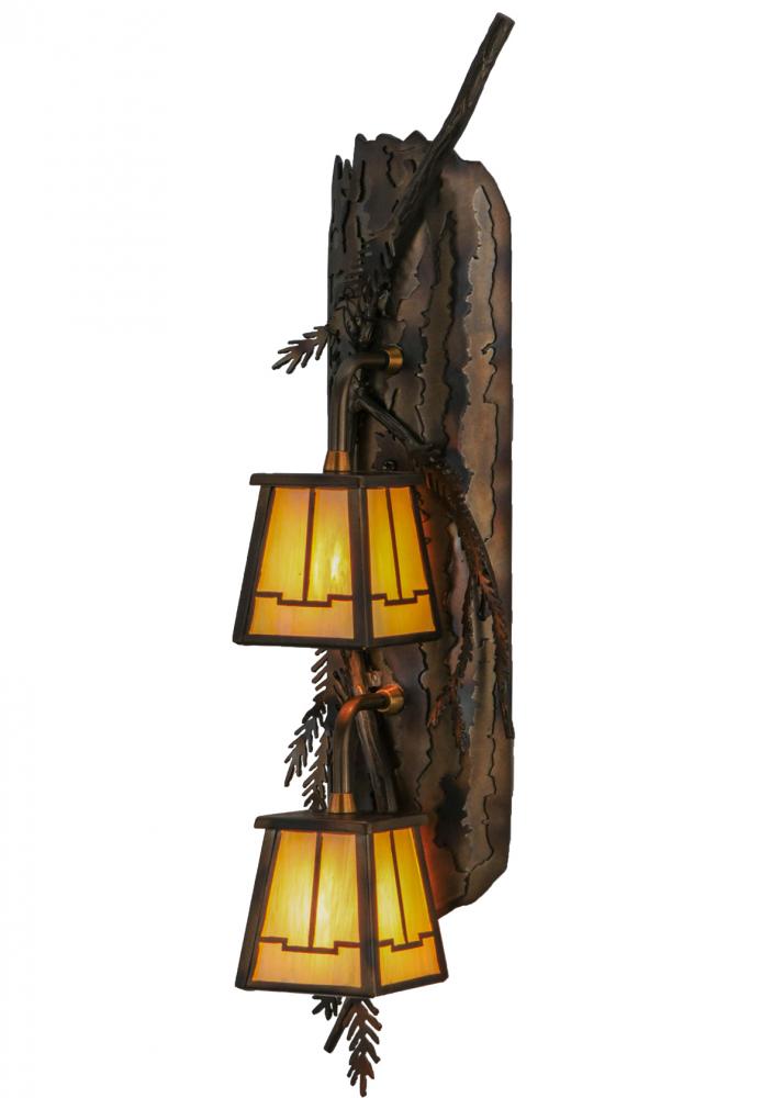 6.5&#34;W Pine Branch Valley View 2 LT Vertical LED Wall Sconce