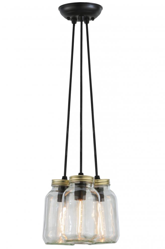 9&#34; Wide Mason Jar 3 Light Pendant