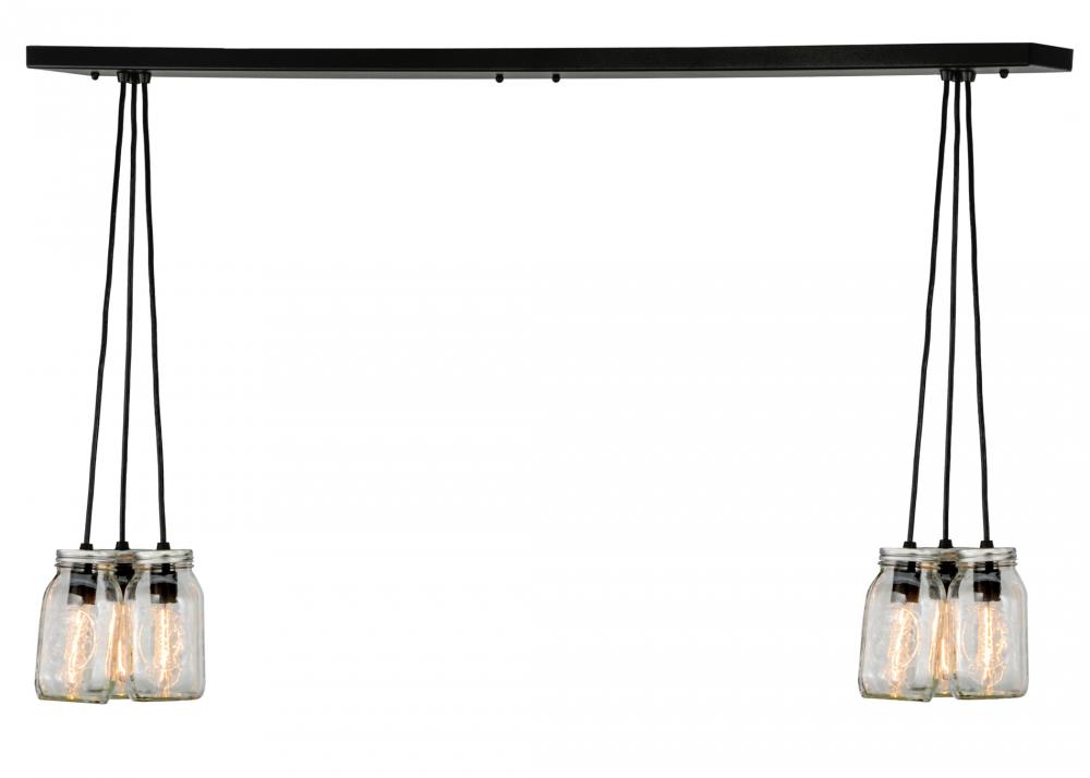 48&#34; Long Mason Jar 6 Light Island Pendant