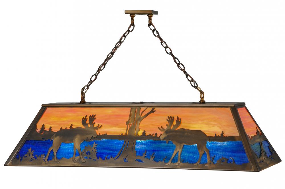 48&#34;L Moose at Lake Oblong Pendant