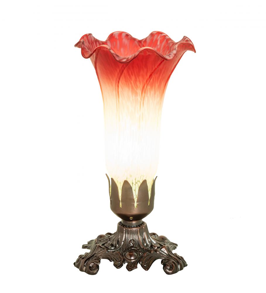 8&#34; High Seafoam/Cranberry Victorian Accent Lamp