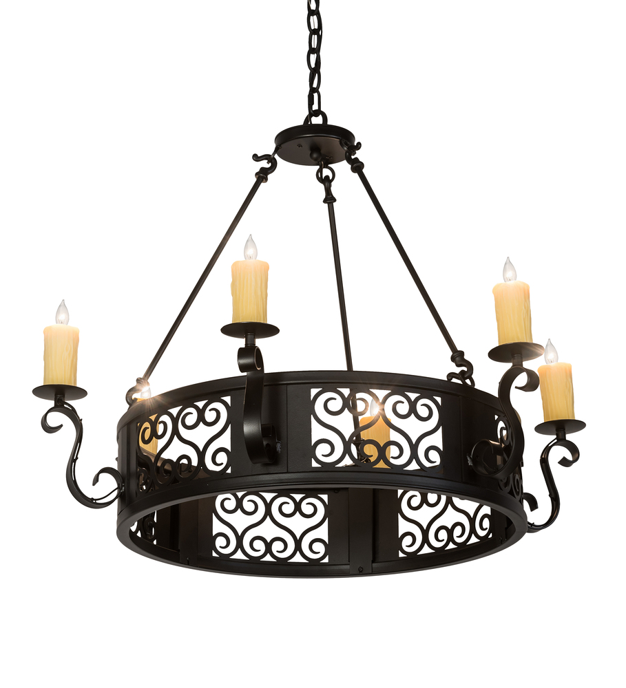 36&#34;Wide Liesel 6 Light Chandelier