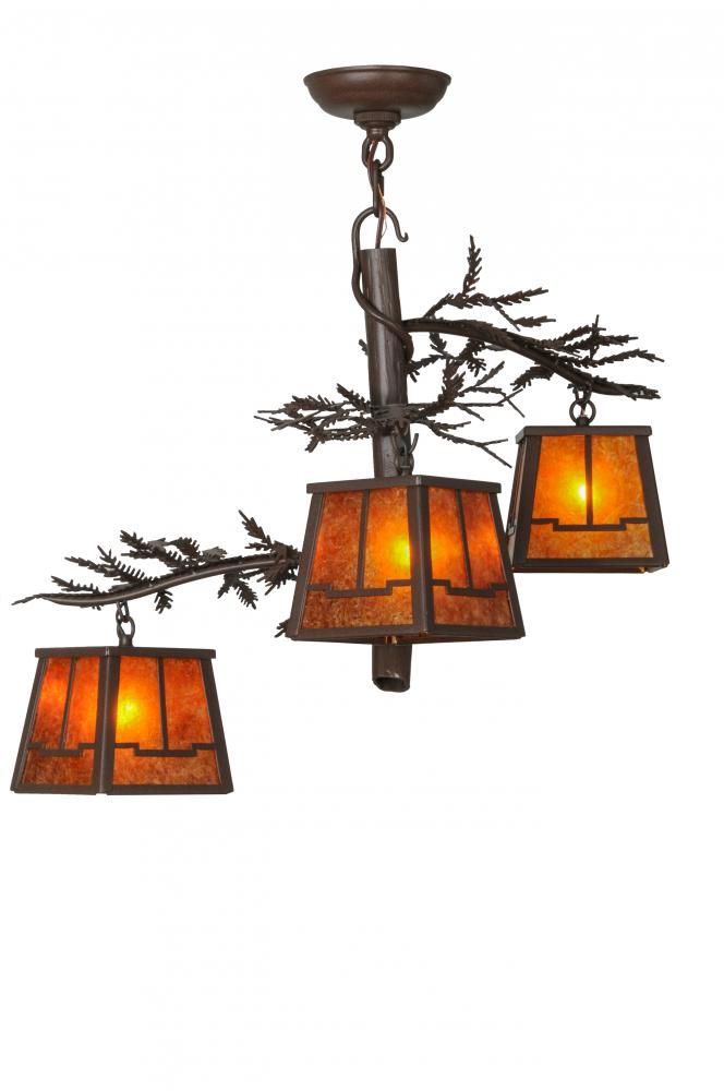 28&#34;W Pine Branch Valley View 3 LT Chandelier