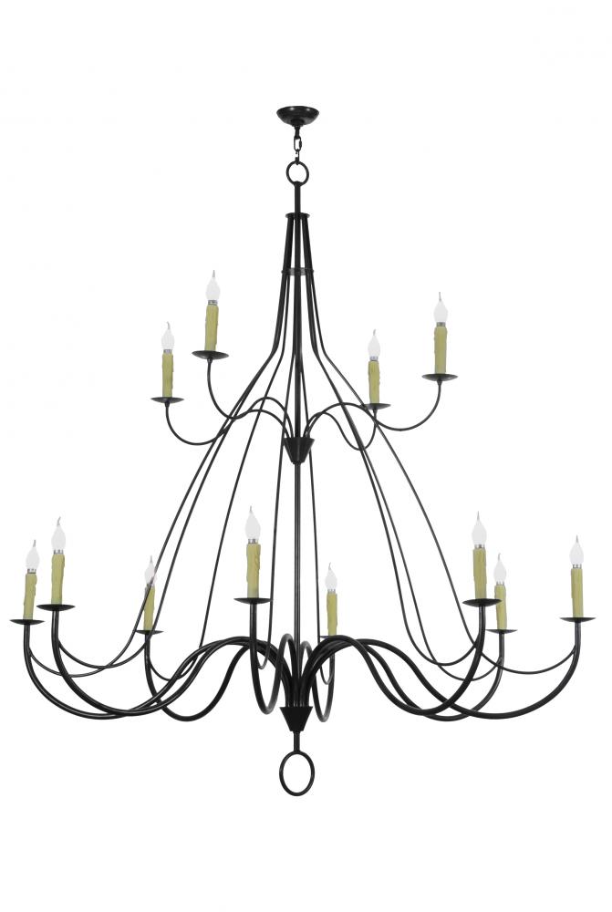 68&#34; Wide Bell 12 Light Two Tier Chandelier