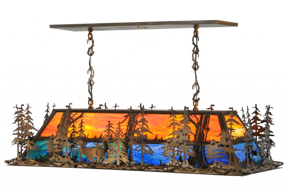 50&#34; Long Deer Through the Trees Oblong Pendant