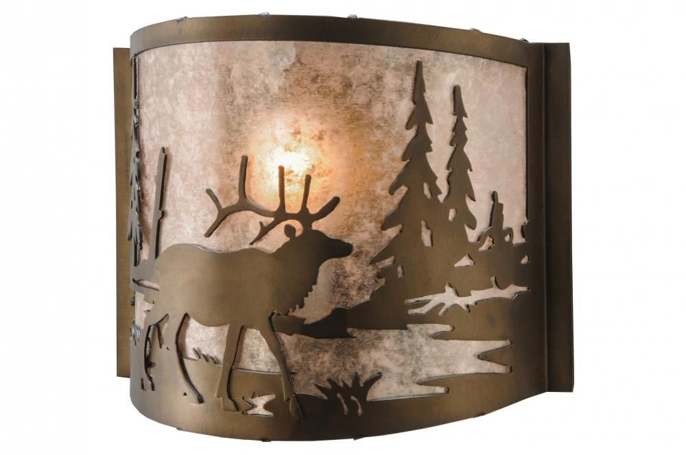 12&#34; Wide Elk at Lake Wall Sconce