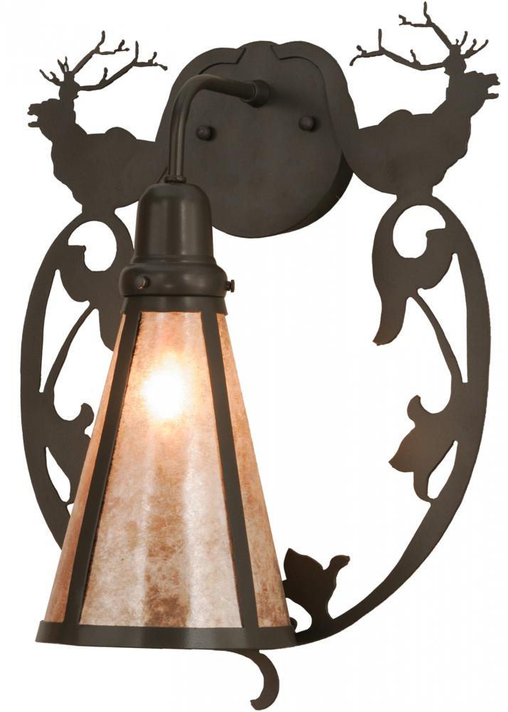 14&#34;W Wild Elks Wall Sconce