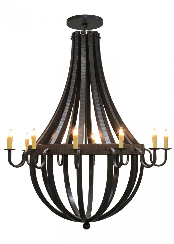 72&#34;W Barrel Stave Metallo 12 LT Chandelier