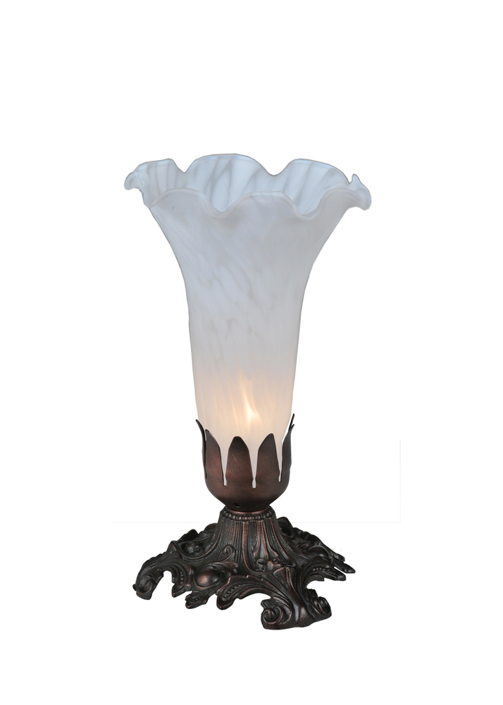 7&#34; High White Pond Lily Accent Lamp