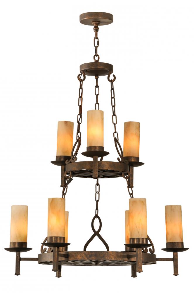 31&#34; Wide Newcastle 9 LT Two Tier Chandelier