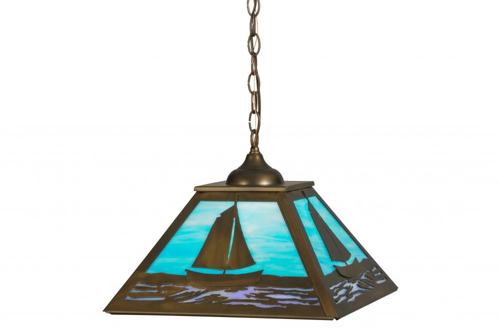 16&#34; Square Sailboat Pendant