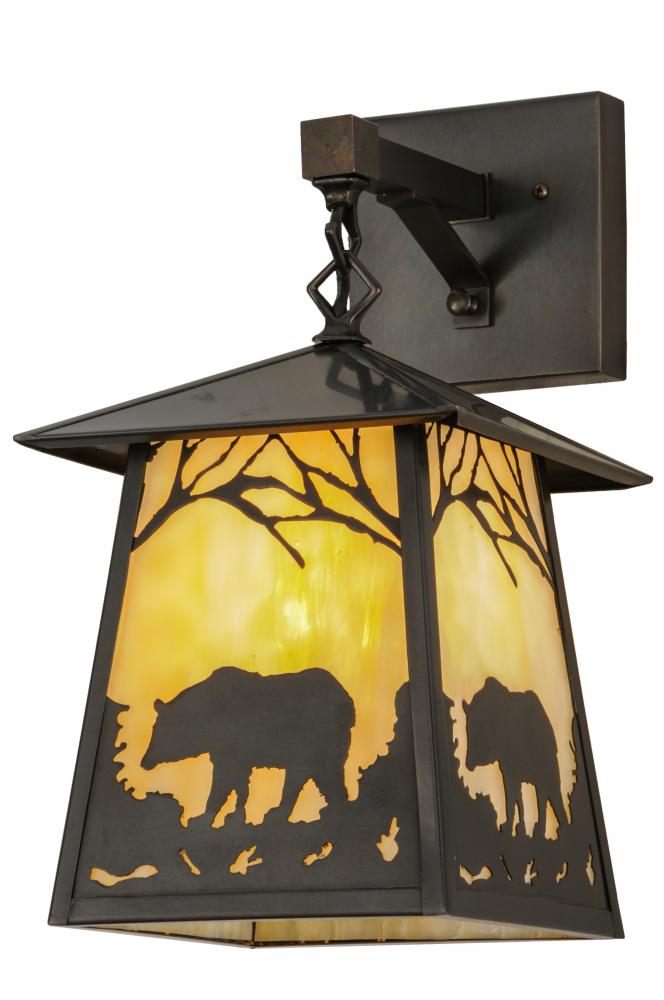 8&#34;W Stillwater Bear at Dawn Hanging Wall Sconce