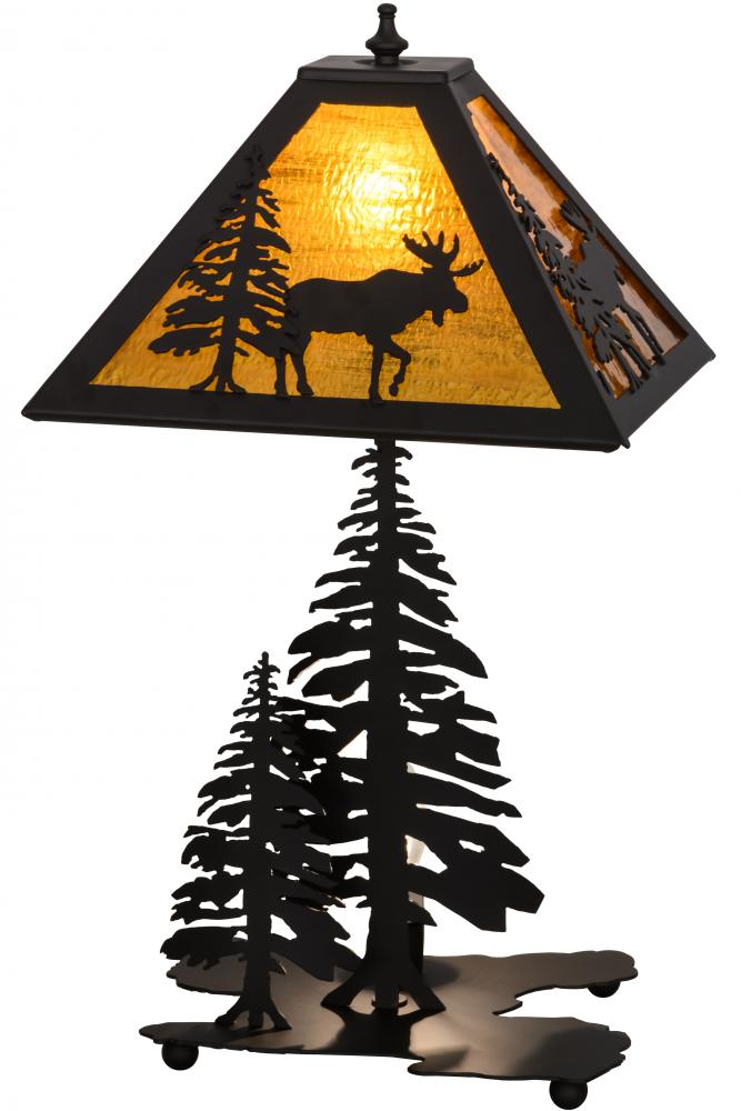 21&#34; High Lone Moose W/Lighted Base Table Lamp