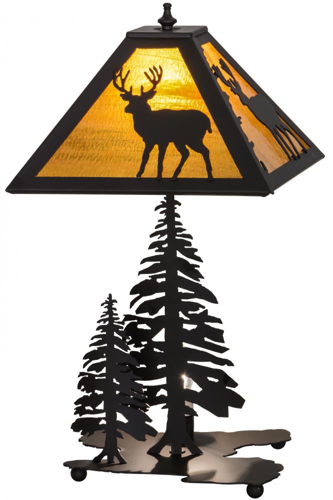 21&#34; High Placid Deer W/Lighted Base Table Lamp