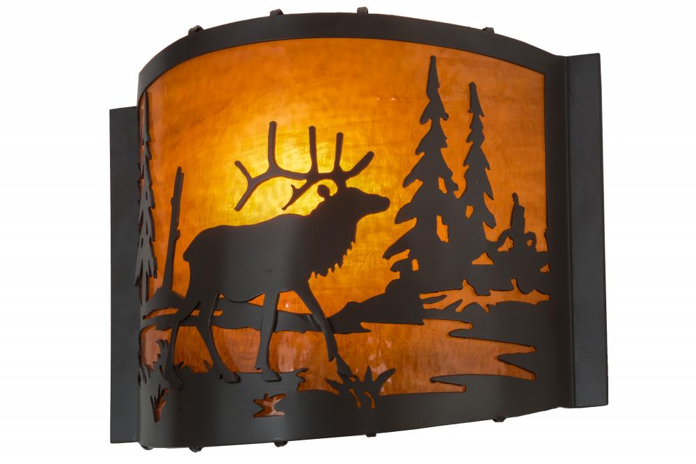 12&#34;W Elk at Lake Wall Sconce