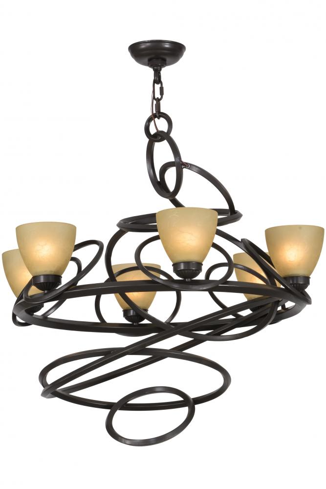 29&#34; Wide Anneau 6 Light Chandelier