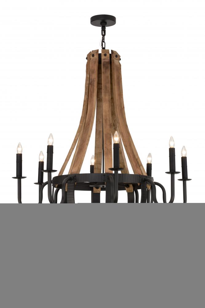 43&#34;W Barrel Stave Madera 8 LT Chandelier