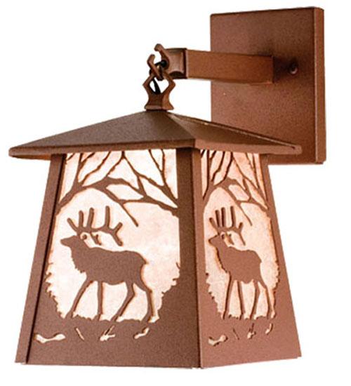 7&#34; Wide Elk at Dawn Hanging Wall Sconce