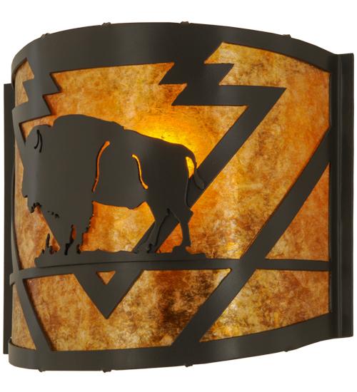 11&#34;W Lone Buffalo Wall Sconce