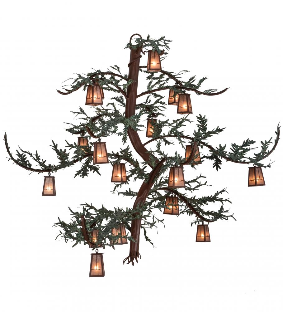 91&#34;W Pine Branch Valley View 18 LT Chandelier