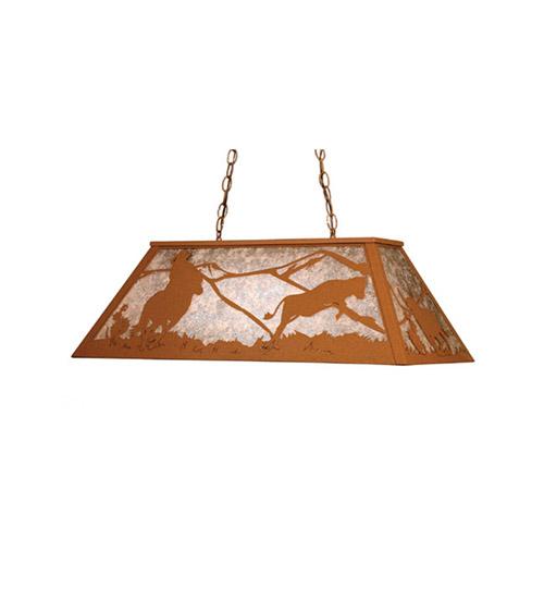 33&#34;L Cowboy & Steer Oblong Pendant