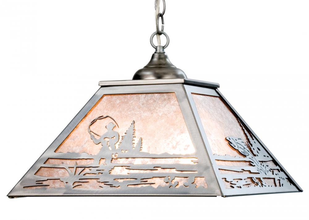 16&#34;Sq Fly Fishing Creek Pendant