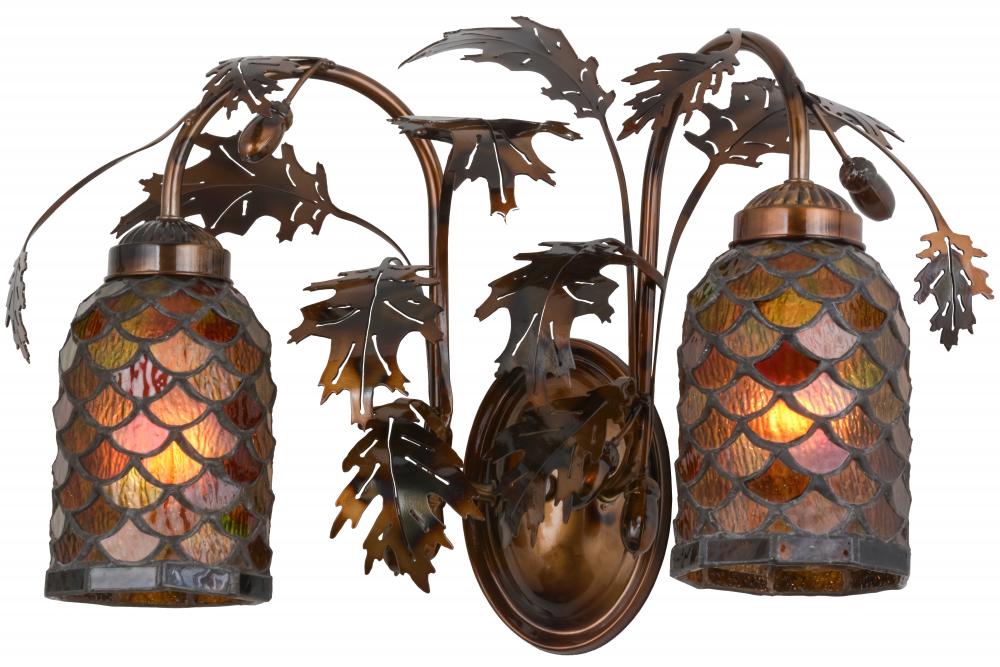 20&#34;W Oak Leaf & Acorn 2 LT Wall Sconce