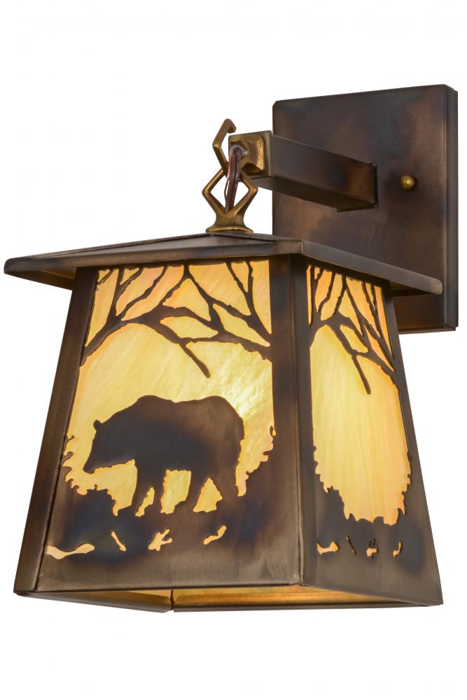 7&#34;W Bear at Dawn Hanging Wall Sconce