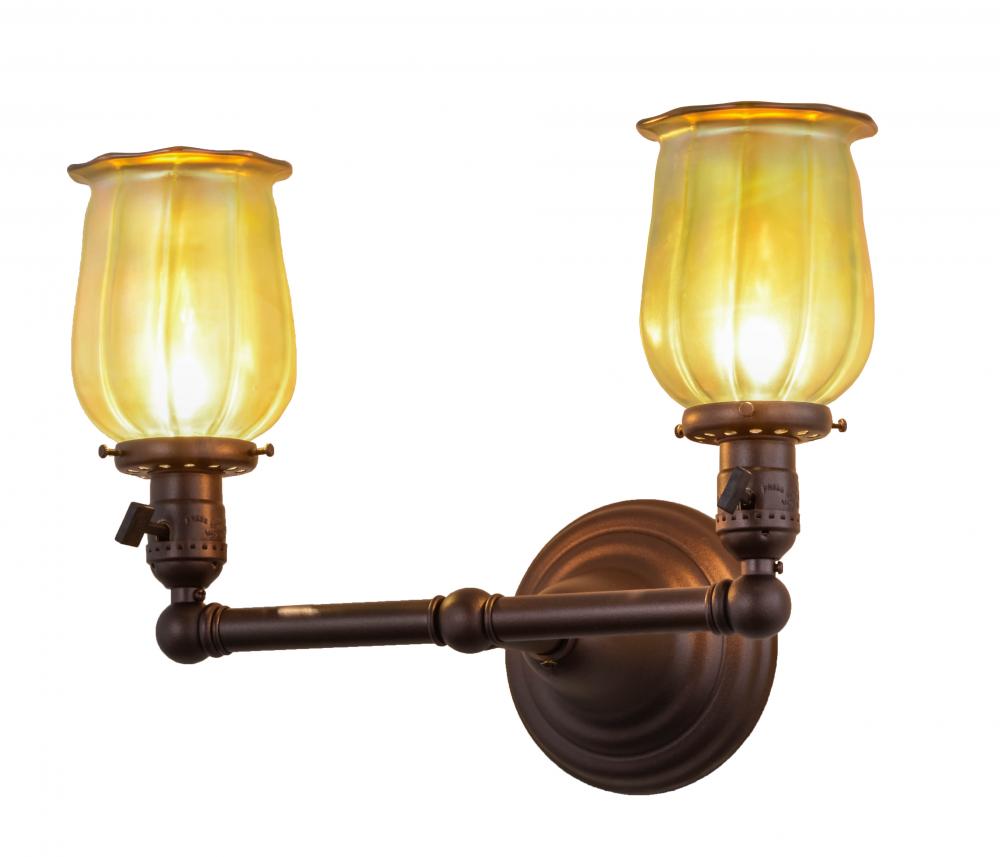 15&#34;W Revival Chelsea Favrile 2 LT Wall Sconce