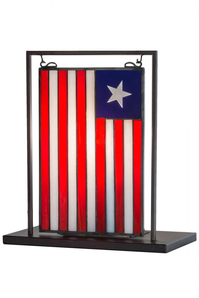 9.5&#34;W X 10.5&#34;H Liberian Flag Lighted Tabletop Window